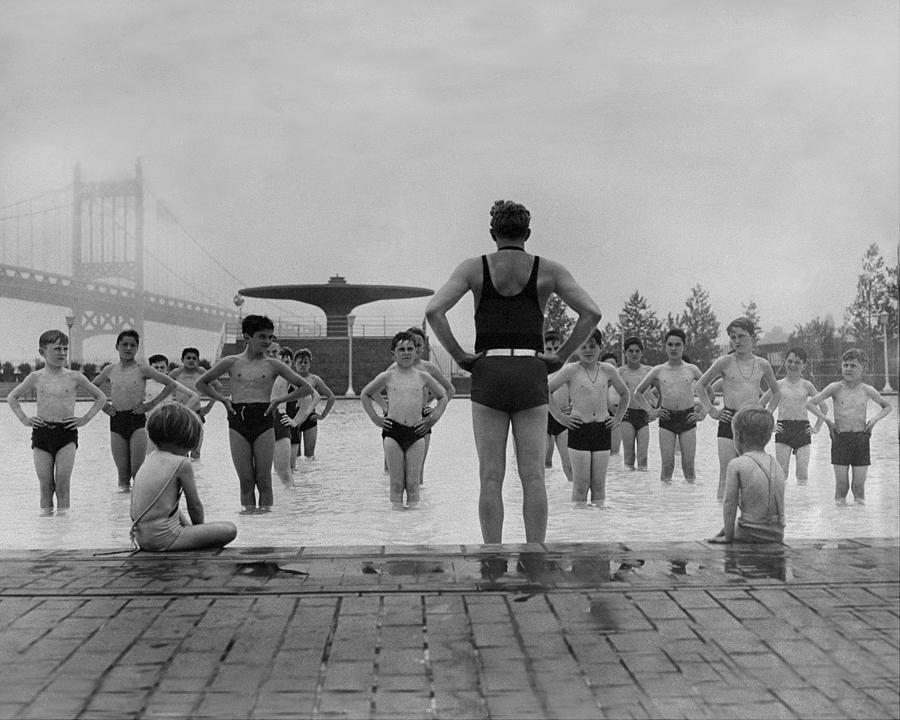 Children Follow Instructor During Drill Photograph by New York Daily News Archive