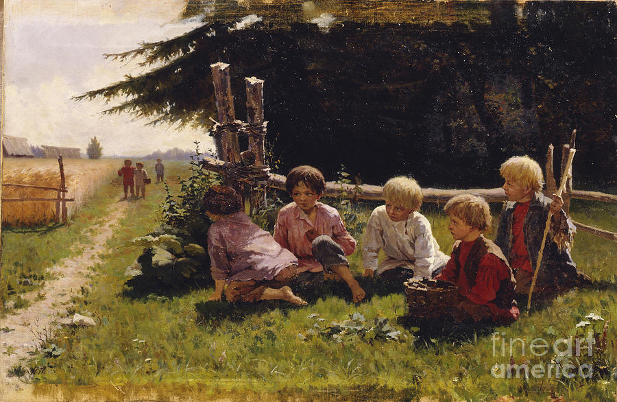 Children In Ambush. Artist Drawing by Heritage Images
