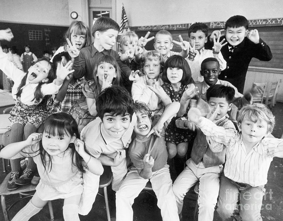 Children In Class Photo Photograph by Bettmann
