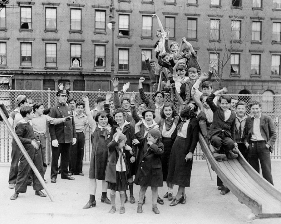 Children In Playground At 36th St. And Photograph by New York Daily News Archive
