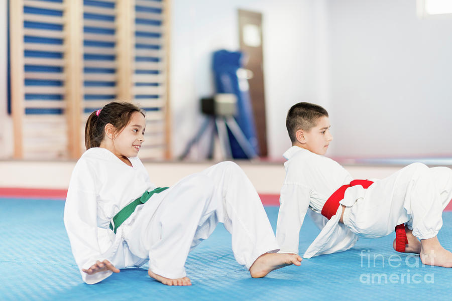 Children In Taekwondo Class Photograph by Microgen Images/science Photo Library