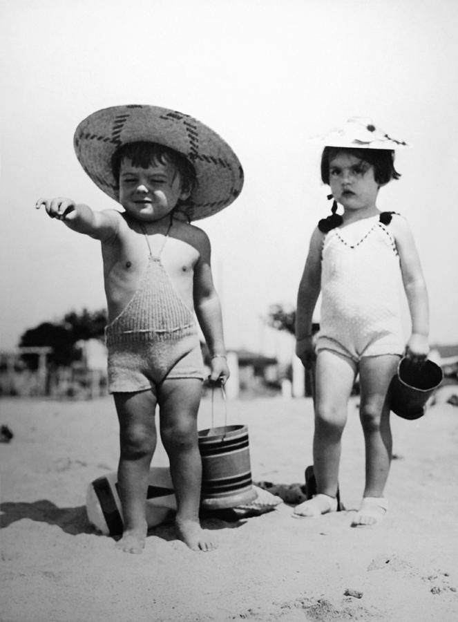 Children On A Beach by Keystone-france