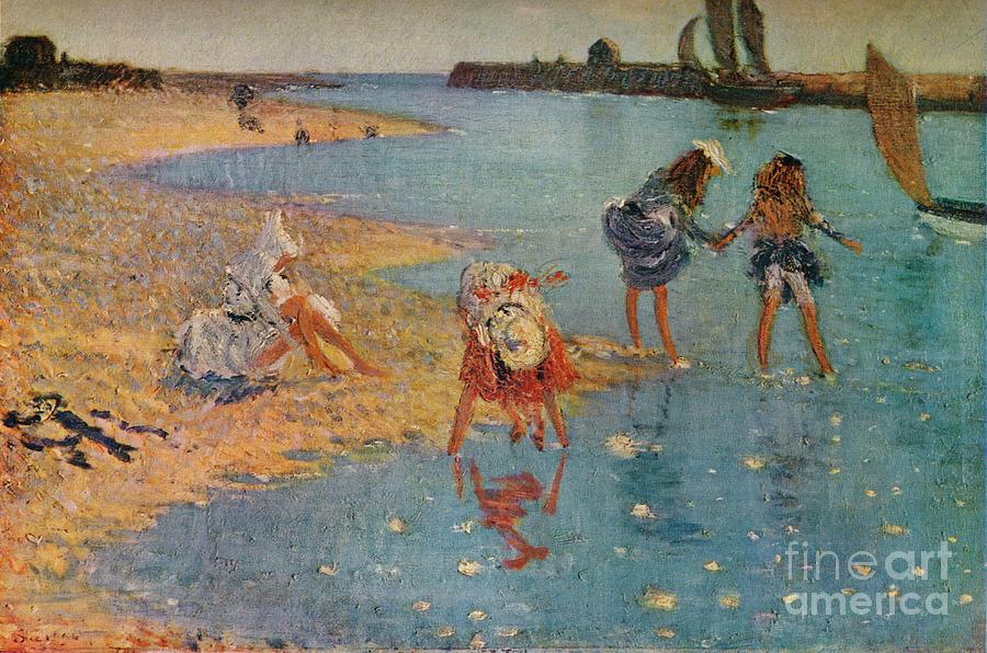 Children Paddling, 1891 1930 Drawing by Print Collector