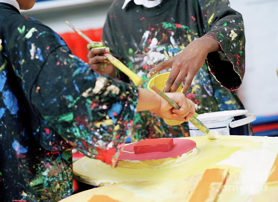 Children Painting At School Photograph by Martin Riedl/science Photo Library