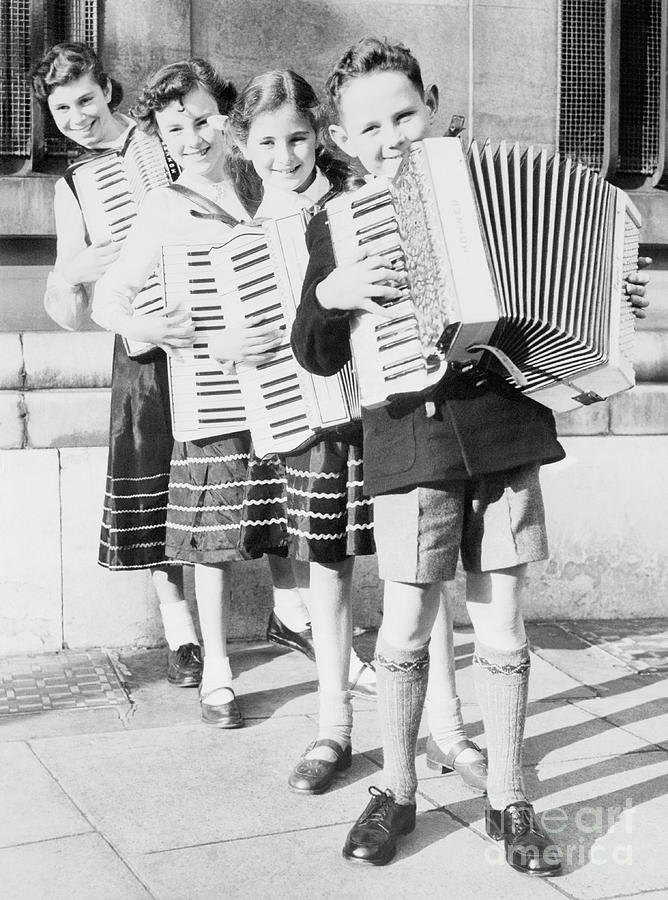 Children Playing Accordions Photograph by Bettmann