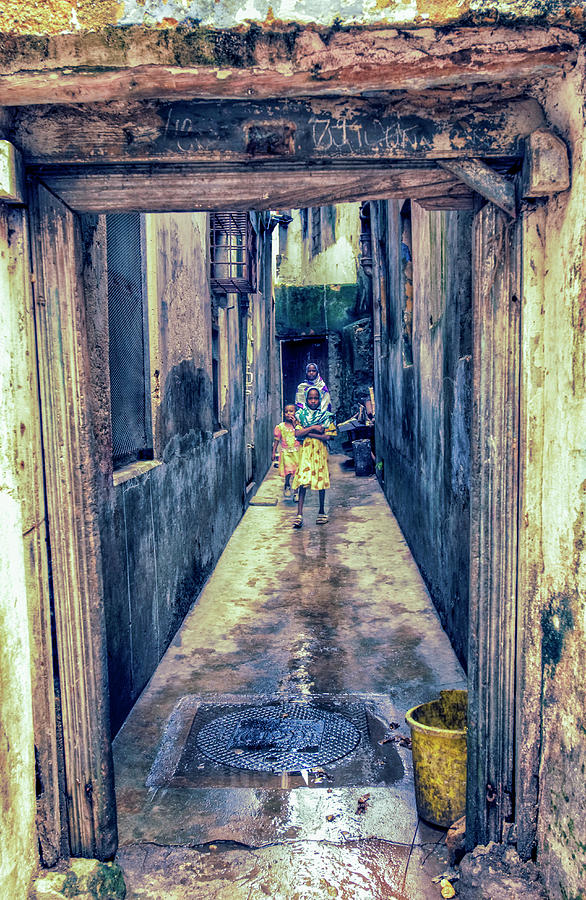 Children Playing in StoneTown Zanzibar 3665 Street Photography East Africa Photograph by Neptune - Amyn Nasser Photographer