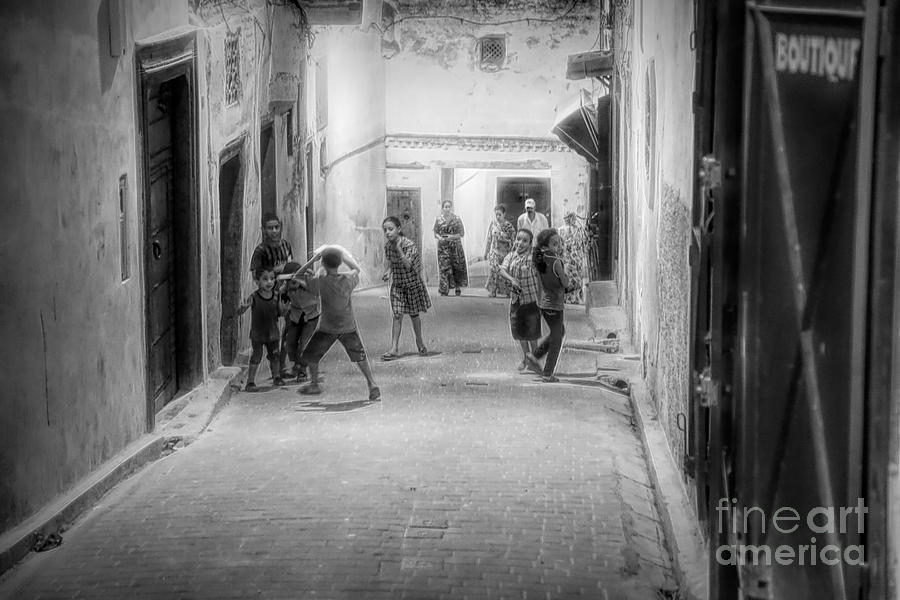 Children Playing Streets of Fes Morocco  Photograph by Chuck Kuhn