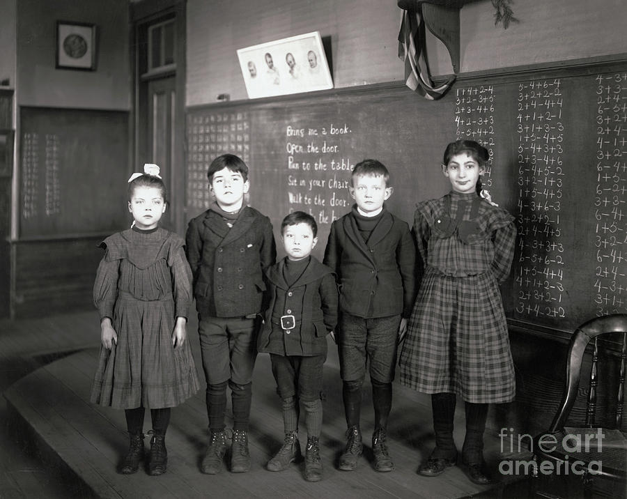 Children Posing In Classroom Photograph by Bettmann