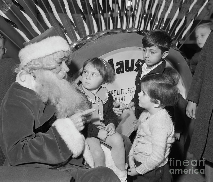 Children Visiting Santa Claus Photograph by Bettmann