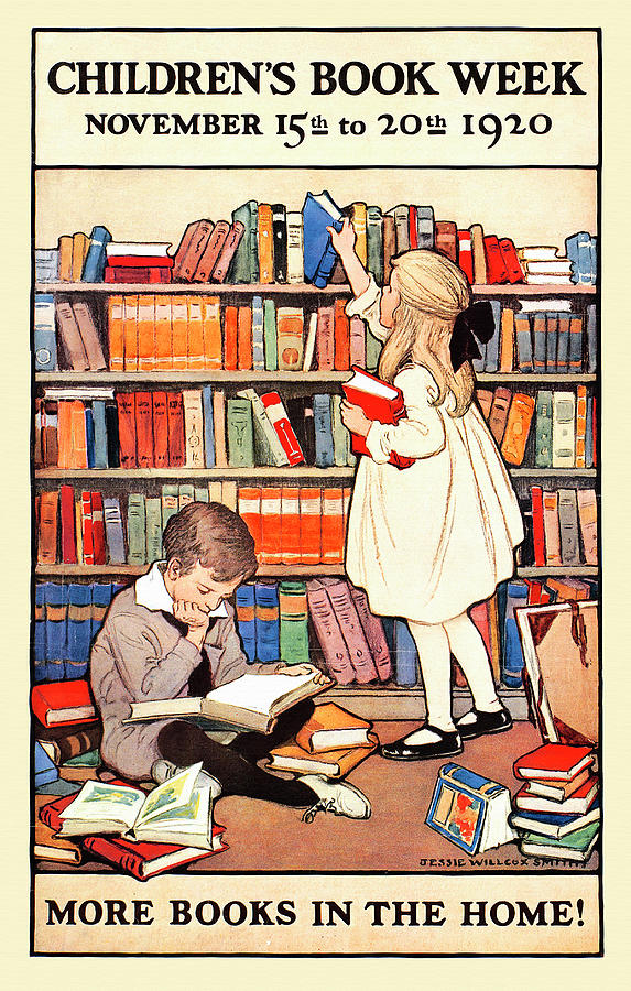 Childrens book week, November 15th to 20th 1920. More books in the home! Painting by Smith, Jessie Willcox