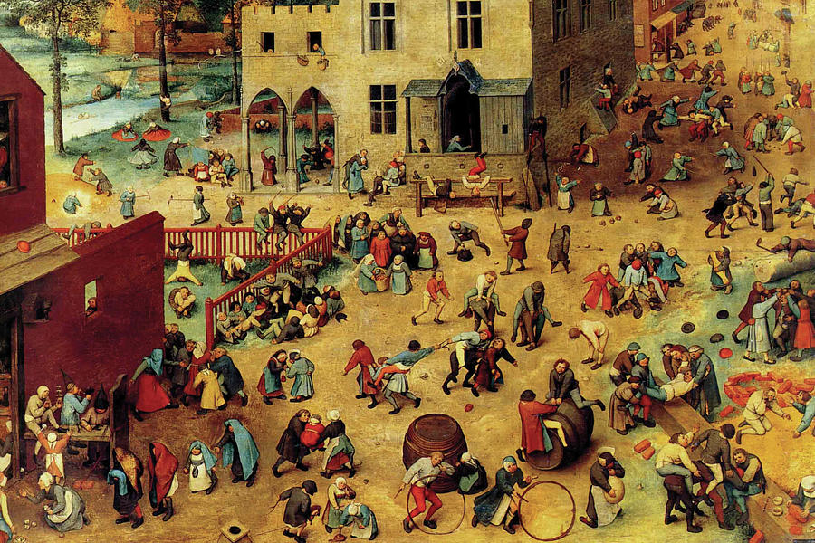 Childrens Games Complete - Painting by Pieter Bruegel the Elder