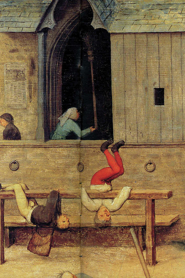 Childrens Games (Detail) - Painting by Pieter Brueghel