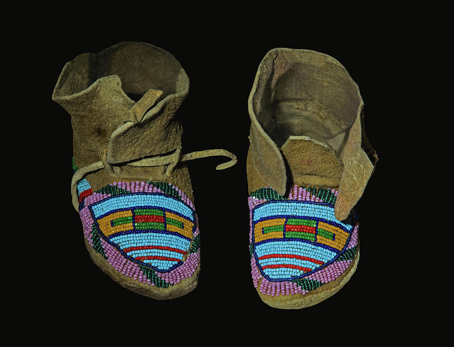 Childs Moccasins, Crow Tribe Photograph by Millard H. Sharp