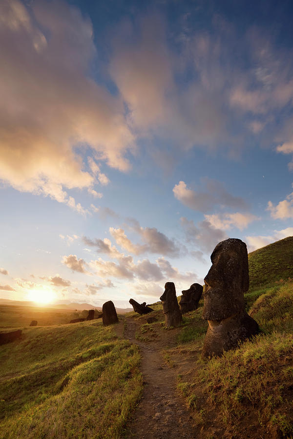 Chile, Easter Island, Rano Raraku, Moai Photograph by Michael Dunning