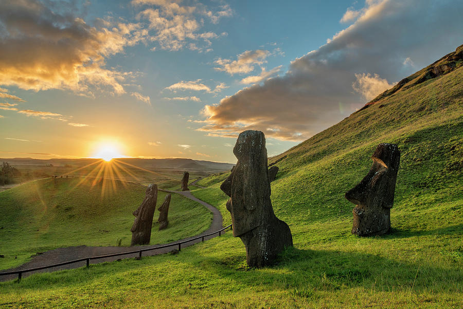 Chile, Easter Island Digital Art by Sean Caffrey