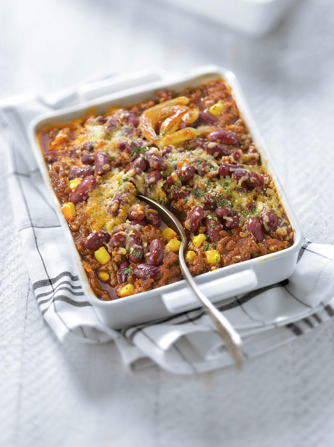 Chili Con Carne En Gratin Chili Con Carne Bake Photograph by Studio ...