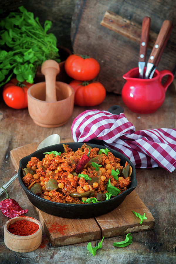 Chilli With Pork And Cheakpeas Photograph by Irina Meliukh