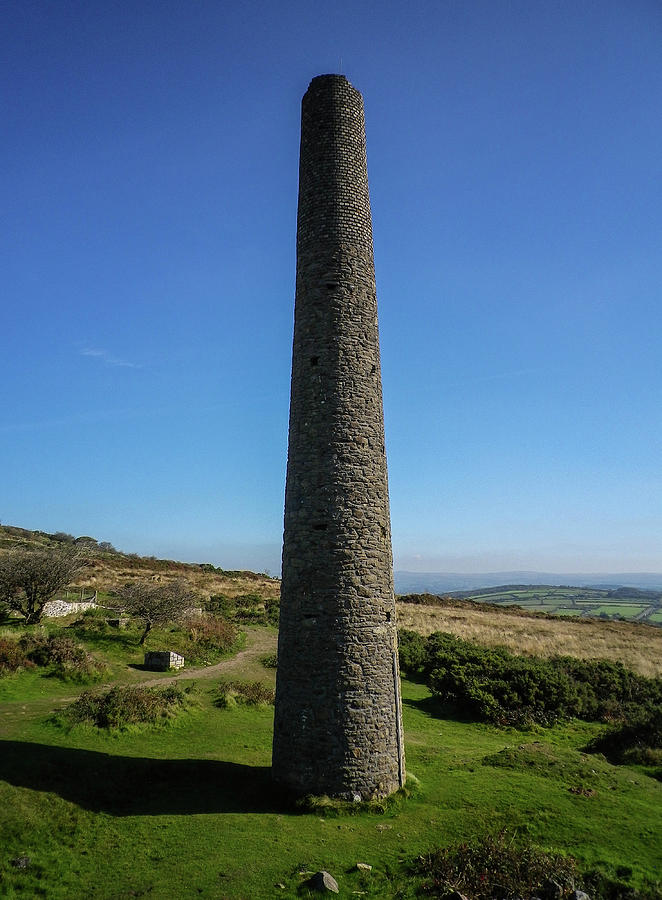 Chimney Stack South Kit Hill Mine Cornwall Photograph