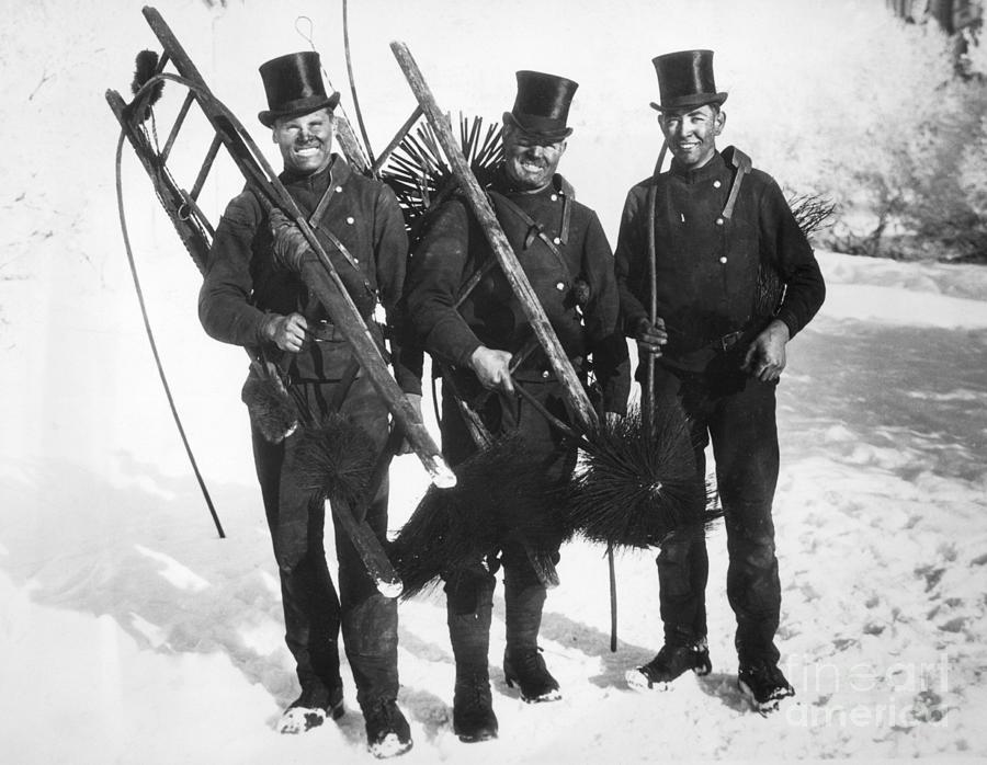 Chimney Sweeps In Snow Photograph by Bettmann