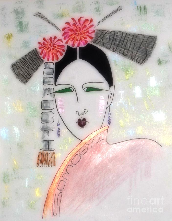 China Doll Painting by Jayne Somogy