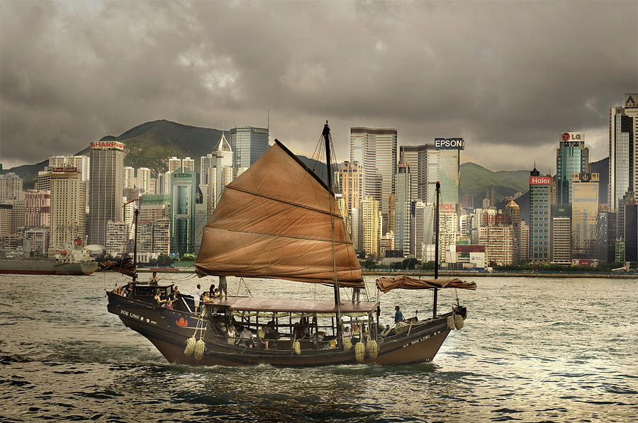 China, Hong Kong, Junk Boat In Bay Photograph by Maremagnum China, Hong Kong, Junk Boat In Bay Photograph by Maremagnum