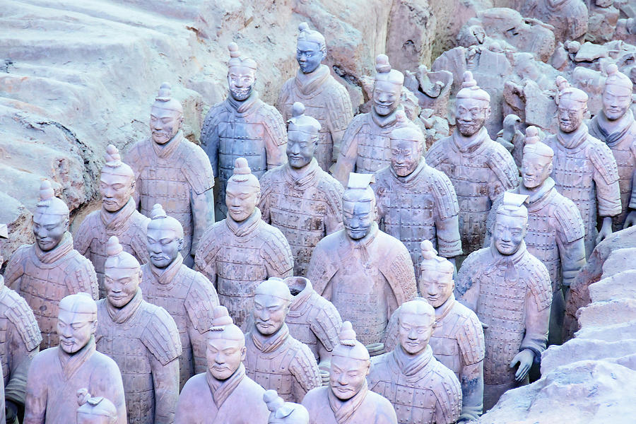 Heritage Digital Art - China, Xian Shaanxi, Army Of Terracotta Warriors In Emperor Qin Shi Huangs Tomb by Photostock-israel