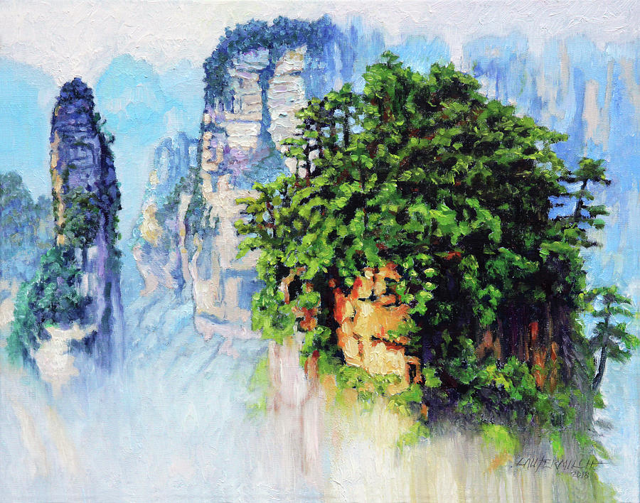 Chinas Mountains 21 Painting by John Lautermilch