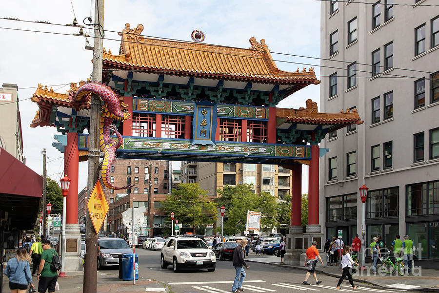 Chinatown Gate in Seattle Washington International District R1494b Photograph by Wingsdomain Art and Photography