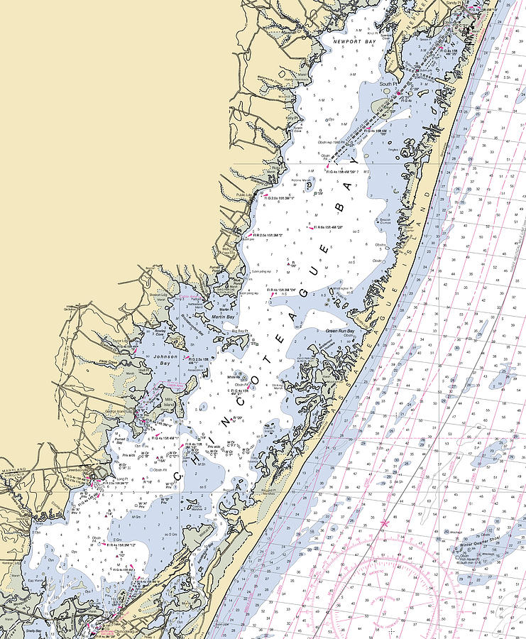 Chincoteague Bay maryland Nautical Chart _v2 Mixed Media by Sea Koast