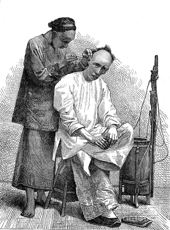 Chinese Barber In Peking Photograph by Collection Abecasis/science Photo Library