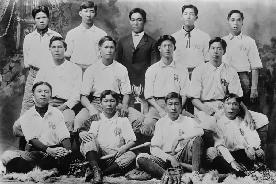Chinese Baseball Team from Honolulu Hawaii Painting by 