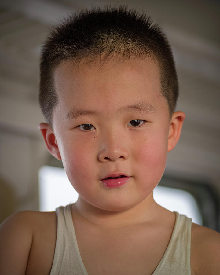 Chinese Boy on Desert Train Jiayuguan Gansu China Photograph by Adam Rainoff