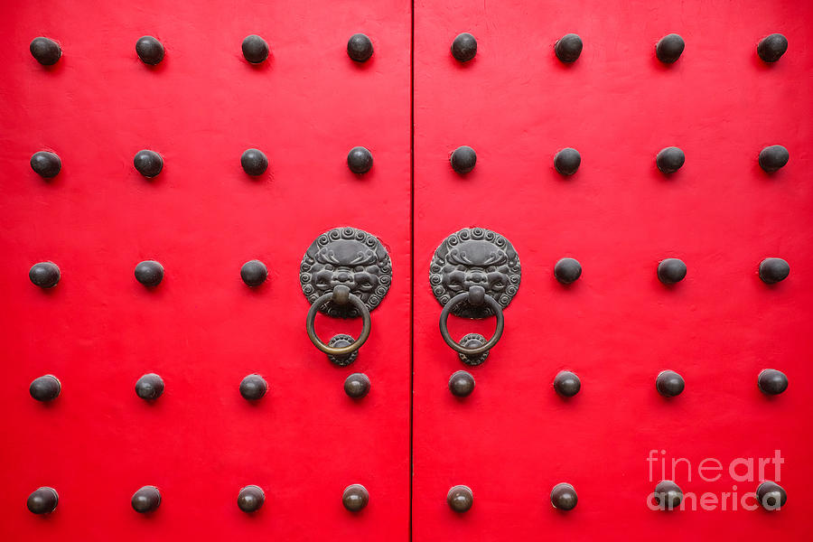 Architecture Photograph - Chinese door knockers.  by Iryna Liveoak