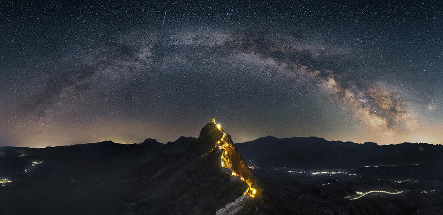 Space Photograph - Chinese Dragon Dormant Under The Milky Way by Yuan Cui