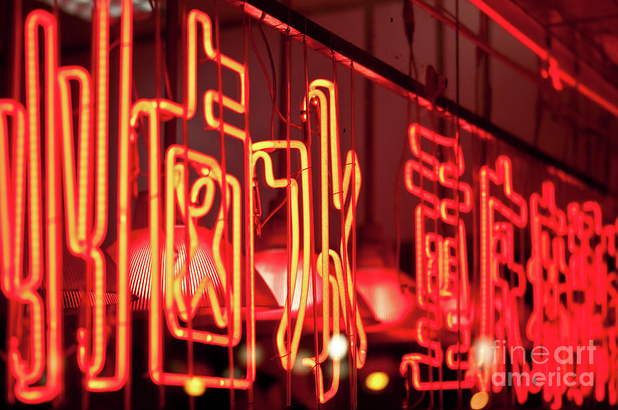 Chinese neon sign Photograph by Delphimages Photo Creations