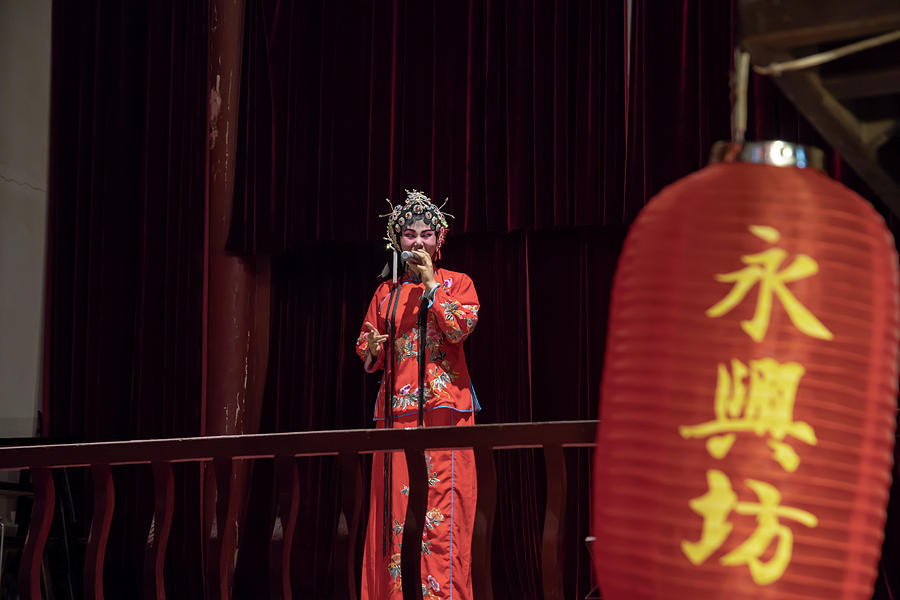 Chinese Opera singer onstage Photograph by Karen Foley