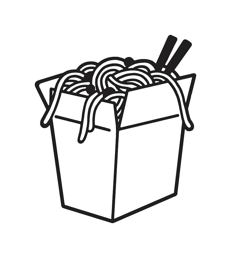 chinese food clipart black and white