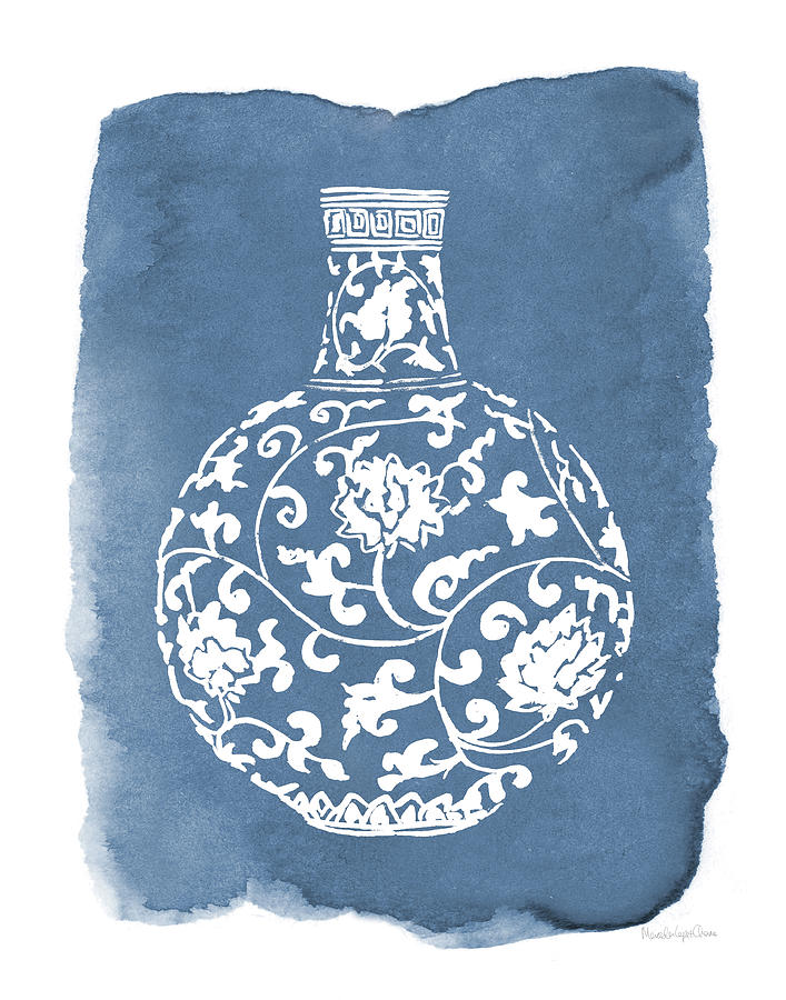 Vase Painting - Chinese Vase I V2 by Mercedes Lopez Charro