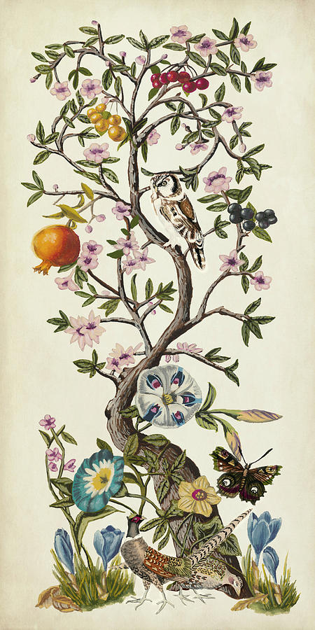 Bird Painting - Chinoiserie Natura I by Naomi Mccavitt