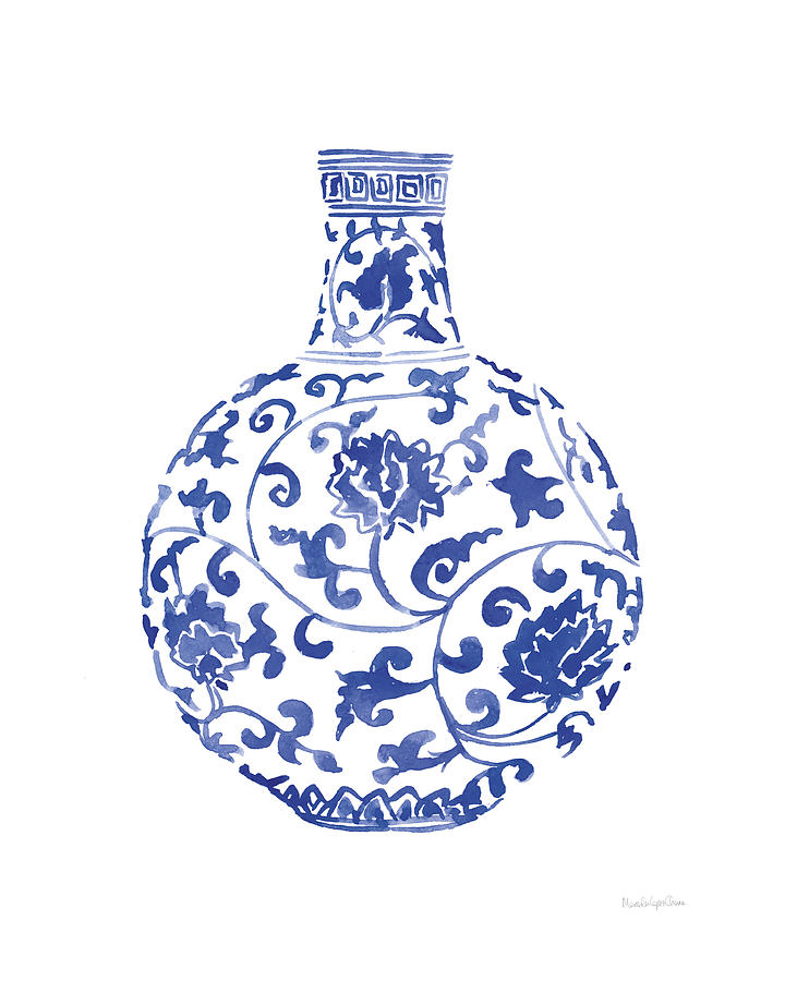 Flower Painting - Chinoiserie Vase IIi by Mercedes Lopez Charro