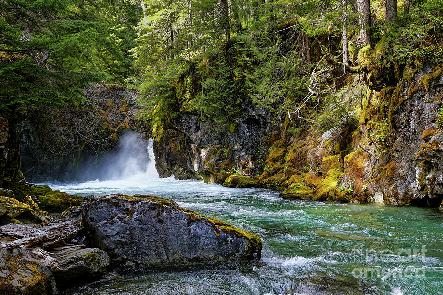 Chinook River rapids just below the bend in the river at Staffor Photograph by Robert C Paulson Jr