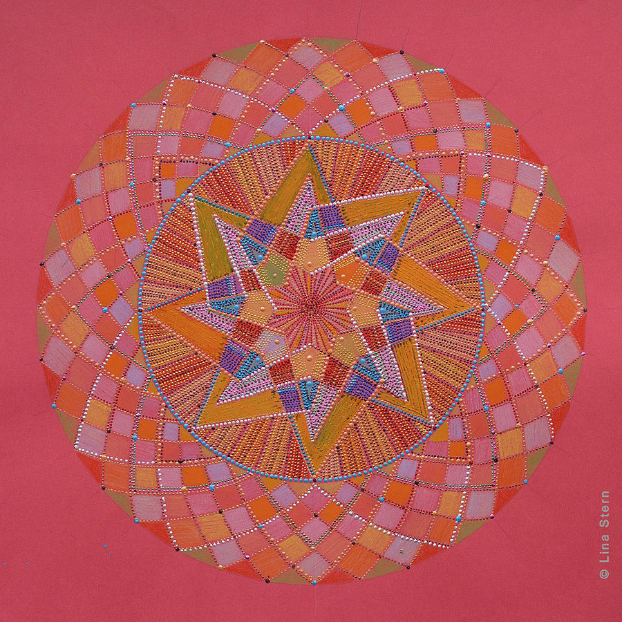 Mandala Drawing - Chinuk by Lina Stern