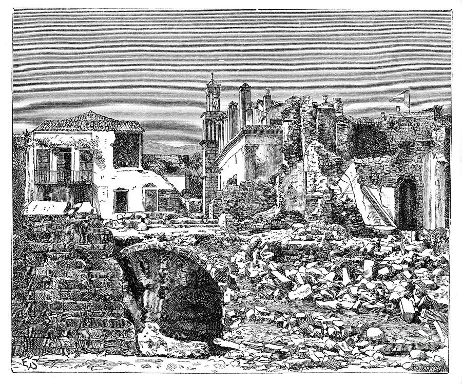 Black And White Drawing - Chios, Greece, 1895 by Print Collector