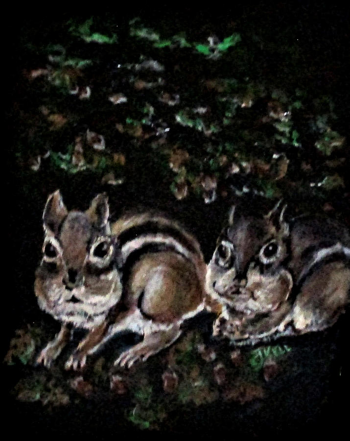 Chip And Dale Painting by Clyde J Kell