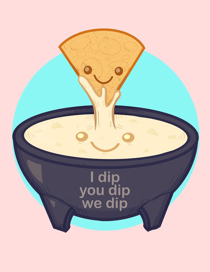 Cheese Drawing - Chip and Dip by Ludwig Van Bacon