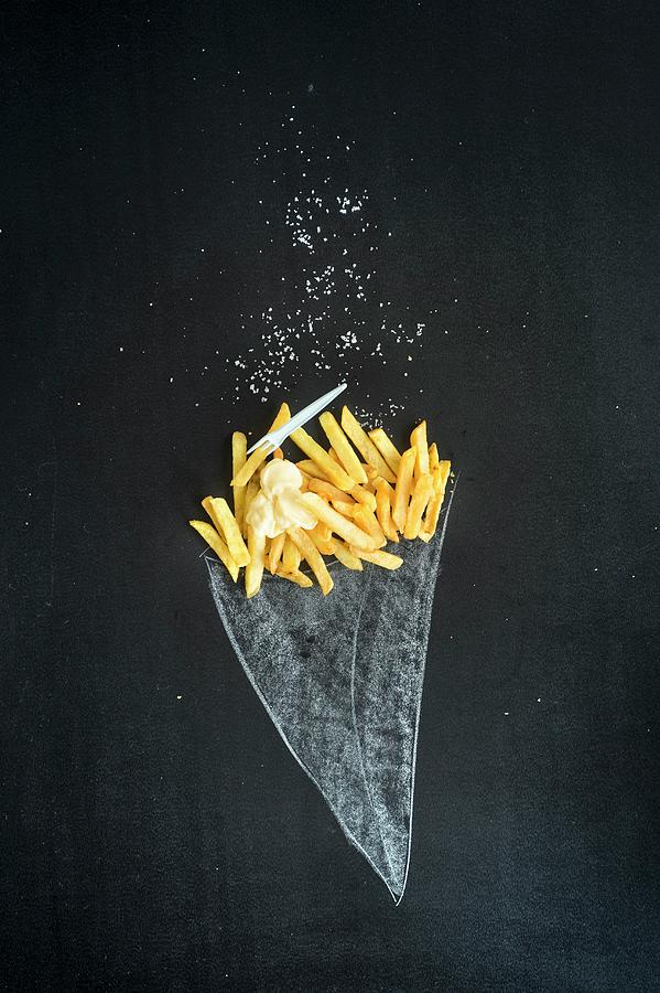 Chips With Mayonnaise in A Painted Cone Photograph by Kris Jacobs Photography Jalag