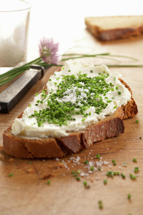 Chive Bread With Cream Cheese Photograph by Teubner Foodfoto - Pixels