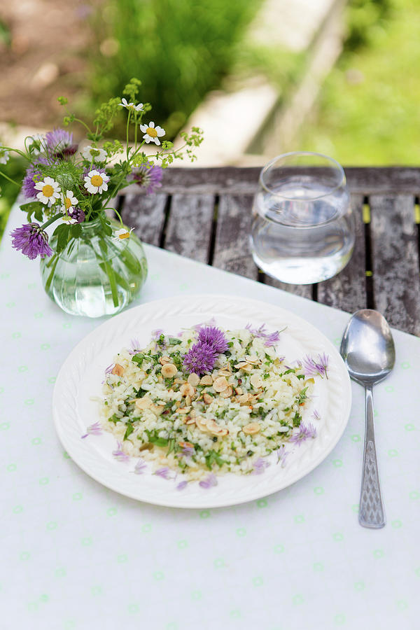 Chive-flower Risotto Photograph by Iris Wolf