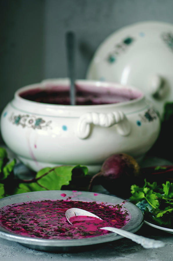 Chlodnik cold Beetroot Soup, Poland Photograph by Gorobina