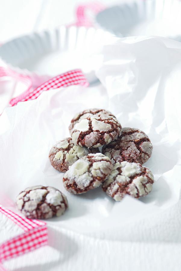Chocolate And Almond Cookies Photograph by Alena Hrbkov